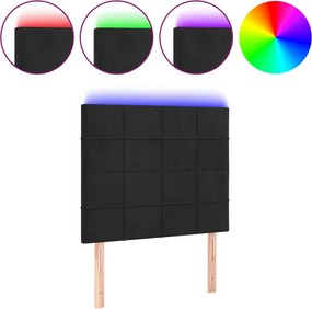 vidaXL fekete bársony LED-es fejtámla 80x5x118/128 cm