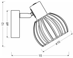 Fehér-natúr színű fali lámpa ø 10 cm Atarri – Candellux Lighting
