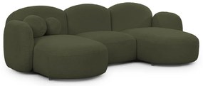 Zöld buklé (U alakú) sarokkanapé Orbit – Ropez
