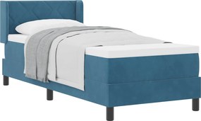 vidaXL Boxrugós ágy matracmal Sötét kék 200 x 80 cm Poliészter