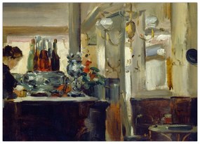 Üveg kép - Style of Edouard Manet, Bon Bock Cafe, reprodukciók (70x50 cm)