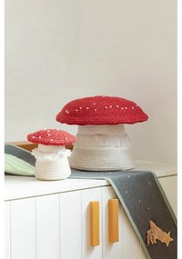 Piros-krémszínű textil játéktároló kosár ø 38x33 cm Big Mushroom – Lorena Canals