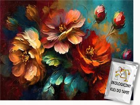 Fotótapéta Flizelina Dekoráció Festett Virágok Csokor 100x75 ragasztó