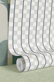 Esselle Home A La Mode Ponty törtfehér-zöld csíkos vlies tapéta – 100613EH
