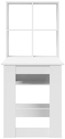 Asztal polcokkal tárolóval Fehér 122 x 67 x 145 cm Faanyag