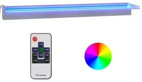 rozsdamentes acél vízeséskifolyó RGB LED-ekkel 90 cm