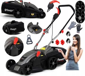 Elektromos Fűnyíró 42cm Kosár 50L Könnyű Erős 3000 W ew Ajándék