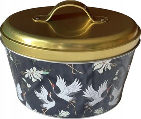 Kávés keksz díszdoboz Smukee fém, ovális fogantyúval