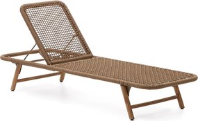 Barna tömörfa-fém kerti napozóágy Dandara – Kave Home