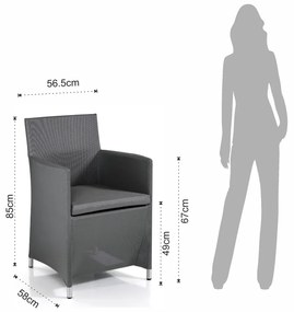 Szürke fém kerti szék Bali - Tomasucci