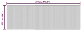 négyszögletű fekete bambusz szőnyeg 100 x 300 cm