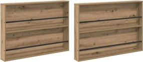 vidaXL Magazin állvány 2 pcs Artisan tölgy 100 x 12 x 70 cm Faanyag