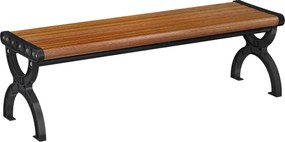 Outsunny 2 személyes kerti pad, fém váz és lamellás faerezetes ülés, 124 x 39 x 39 cm, barna | Aosom