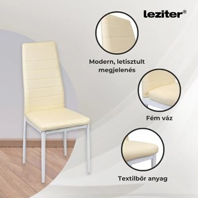 Tino NOVA Étkezőszék bézs textilbőr + fém