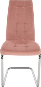 Étkezőszék, rózsaszín Velvet szövet/króm, SALOMA NEW