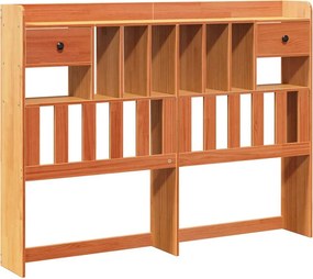 vidaXL viaszbarna tömör fenyőfa fejtámla tárolóval 140 cm