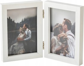 Kihajtható képkeret két képhez 15x23 fehér Keresztelő, áldozás, Esküvő