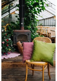 Len párnahuzat 50x50 cm Red Gingham – Linen Tales
