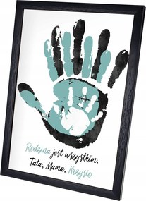 Poszter "a család minden" 3 személy fekete keretben