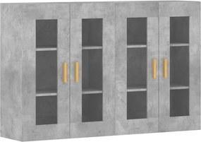 vidaXL 2 db betonszürke szerelt fa falra szerelhető szekrény