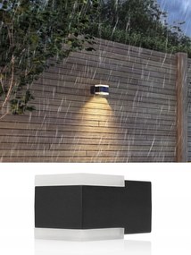 Modern Alumínium Kültéri Led fali lámpa Fekete IP44 800lm 12W
