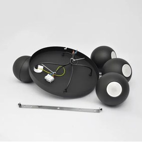 LED Csillár zsinóron MIDWAY 4xGU10/4,8W/230V fekete