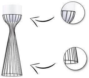 Fém virágcserép LOFT 68x20 cm fekete/fehér