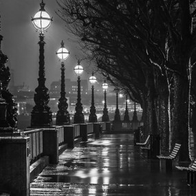 Poszter 60x60cm Esti sétány a Temze partján 2, Assaf Frank