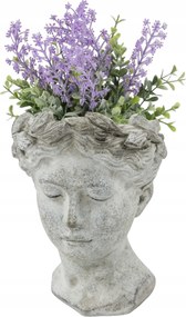 Virágtartó 21x14 CM Virágokhoz, Fűszernövényekhez, Cserép Fej Szürke Beton Cement