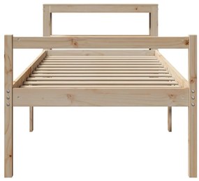 tömör fenyőfa ágy időseknek fejtámlával 100 x 200 cm