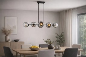 Brilagi - Csillár kábellel DIOR 6xE27/60W/230V fekete/füstszürke