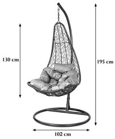 Natal kerti függőfotel fehér-fekete
