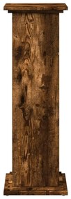 füstös tölgy szerelt fa bemutatóállvány tárolóval 31x30x90 cm