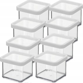 Rotho 8 Db-os Ételtároló Szett Ömlesztett Árukhoz 0,5L Fehér Loft