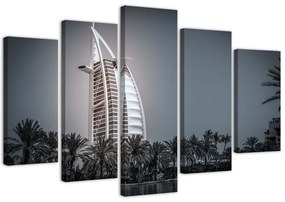 Gario Vászonkép Burj Al-arab hotel Dubajban - 5 részes Méret: 100 x 70 cm