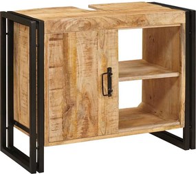 vidaXL Mosdókagyló szekrény Barna 71 x 33 x 58 cm Tömör Mangófát