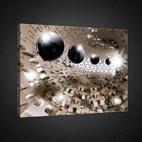 Vászonkép, Gömbök puzzle alagútban, 60x40 cm méretben