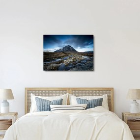 Hegy és a folyó képe (üvegen) (70x50 cm)