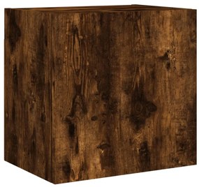 2 db füstös tölgy szerelt fa fali TV-szekrény 40,5 x 30 x 40 cm