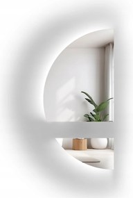 Doppio félkör alakú tükör Két Részes Led 95x190 kivágással szekrényhez