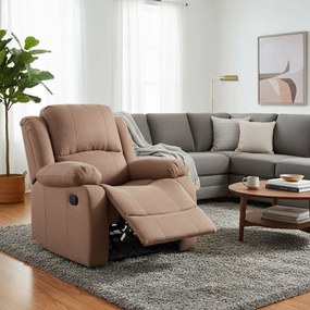 Állítható relaxáló fotel, barna szövet, ASKOY NEW