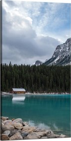 Vászonkép Természet Kunyhó a tóparton 60x120