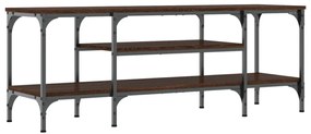 barna tölgyszínű szerelt fa és vas TV-szekrény 121x35x45 cm