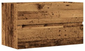 Antik fa színű szerelt fa függő fürdőszobaszekrény 80x38,5x45cm