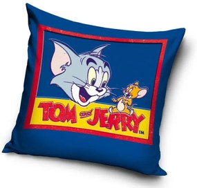 Tom és Jerry párna, díszpárna 40x40 cm kék