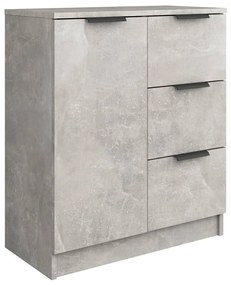 2 db betonszürke szerelt fa tálalóasztal 60 x 30 x 70 cm