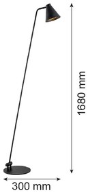 Argon 8003 - Állólámpa AVALONE 1xE27/15W/230V fekete