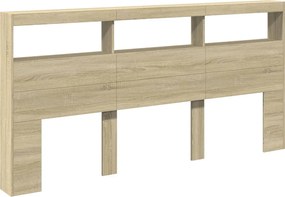 sonoma tölgy színű áthidalószekrény LED-ekkel 200 x 17 x 102 cm