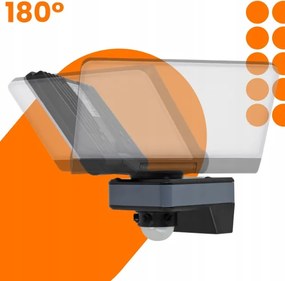 LED reflektor mozgás- és alkonyatérzékelővel LED/44W/230V 4200K IP54 fekete