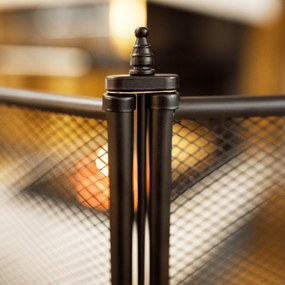 Kandalló paraván, fekete, KAIRA